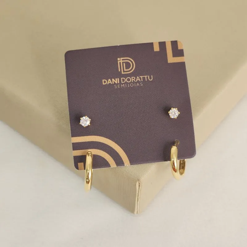 Brinco Duplo Argola | Ponto luz
